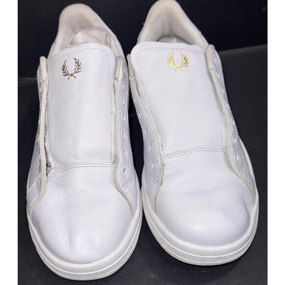 Fred Perry White Canvas Low Trainer Designer Athleisure Sneakers Shoes Womens 6 - Picture 4 of 15